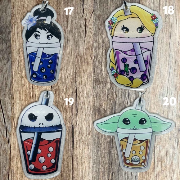 Cartoon Boba Tea Keychains - Picture 6 of 8